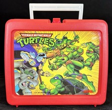 1993 Mirage Studios Teenage Mutant Ninja Turtles Lunch Box TMNT Red Excellent!