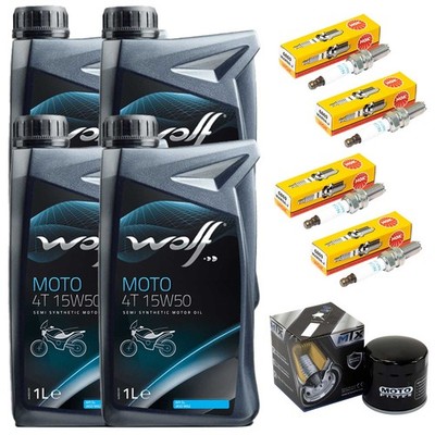 Öl Set 4L Inspektion Ölfilter Zündkerzen für Ducati Monster 1200 ZDM 2014-2021