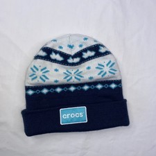 Crocs Winter Unisex Beanie Toboggan Hat Blue A7