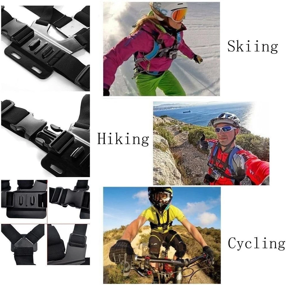Head Strap+ Chest Strap Mount Accessories For GoPro Hero 2 3 4 5 6 7 8 9 Camera - Изображение 4 из 4