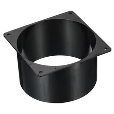 5" Duct Connector Flange Dryer Vent Wall Plate Square to Round Straight Black