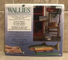 Wallies 25 Pre pasted Rainbow TROUT Fish Cutouts Lake Cabin Mancave Decor NIP