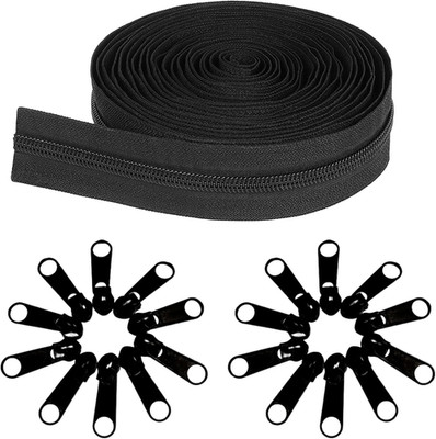 #8 Zippers Nylon Coil Zippers by the Yard Bulk, 360 Inch 10 Yards Bulk Zipper Ro