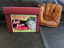 MARTY MARION RAWLINGS G600 BASEBALL GLOVE AND DISPLAY BOX 1940'S ALL ORIGINAL