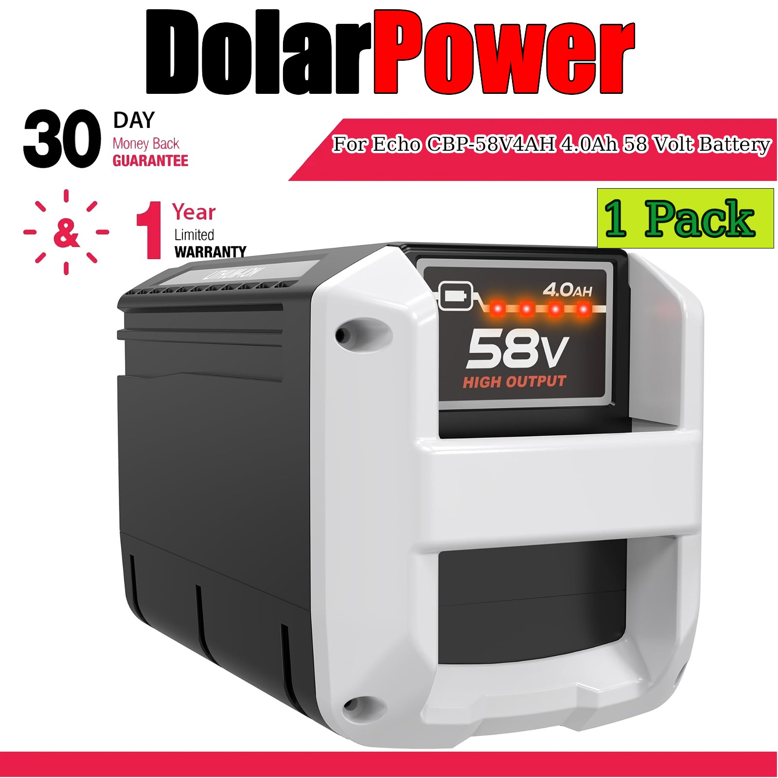 1PACK 58V 4.0Ah Lithium-ion Battery For Echo 58 Volt CBP-58V