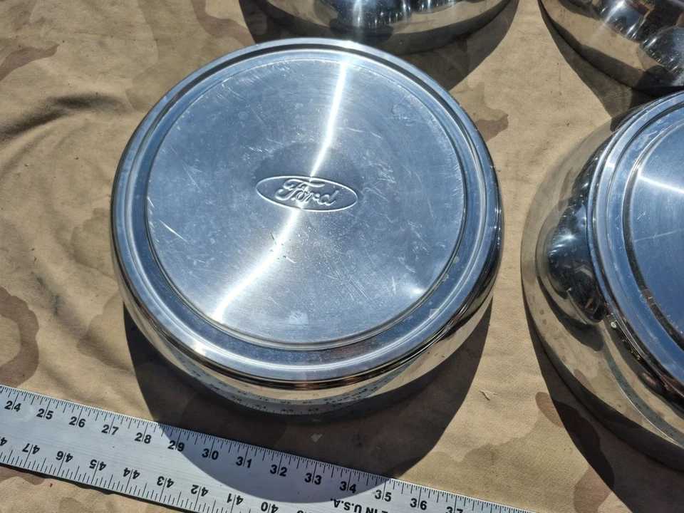 (4) Tapacubos centrales cromados para rueda plato perro Ford Econoline Van E250 E350 1992-2010 Foto 2 de 4