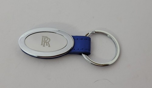 Rolls-Royce Metal Blue Keychain Key Ring Fob Silvertone Metal Luxury Keychain