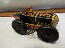 Vintage Marx Tin Litho Wind-Up Racecar Racer No. 3 Clockwork Race Car Windup