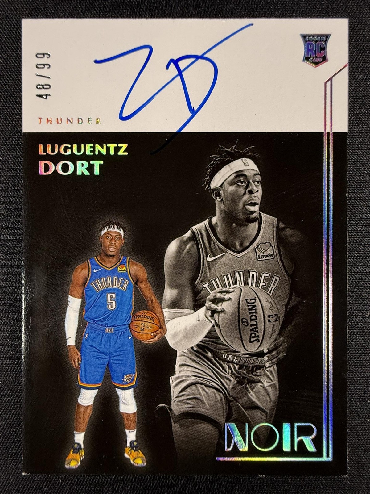 2019-20 Panini Noir #385 Luguentz "Lu" Dort Rookie Autograph Auto #/99