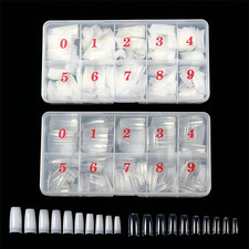 1000pcs Clear and Natural Acrylic Nail Tips,10 Size French Nail Tips For Acry...