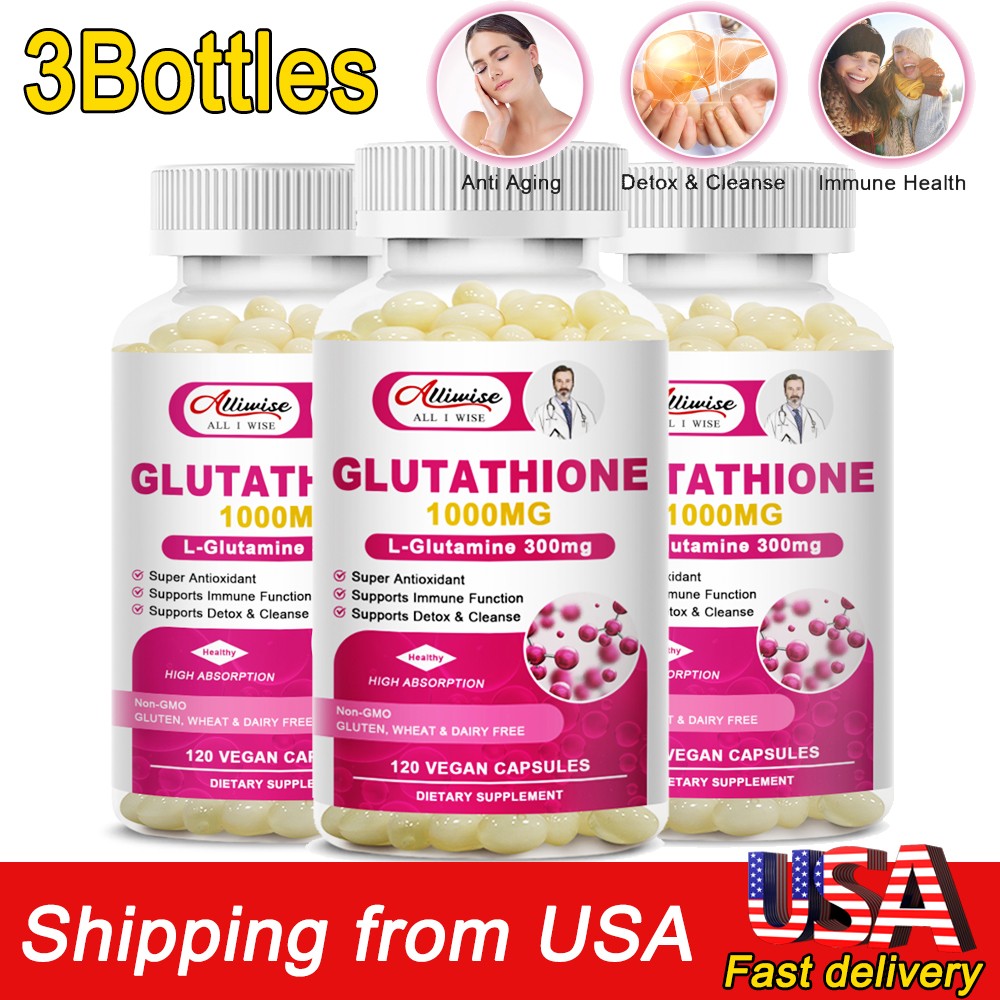 potentveda l glutathione 1000mg capsule L-Glutathione 1000mg Tablets – Liver & Antioxidant Support, UV Protection,  120ct