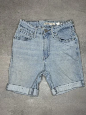 Levi’s 721 High Rise Skinny Short Jean Femme W24 FR34 Bleu Clair Taille Haute - Photo 1/4