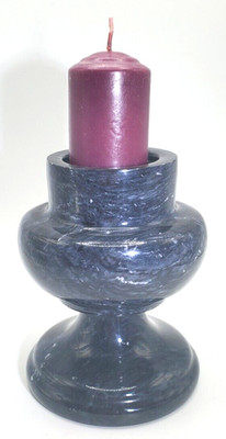 Vintage MCM Quarry Genuine Marble Candle Holder by Gailstyn-Sutton.