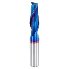 Spiral Router Bit,7/16"x1-1/4"x3"x7/16" 2-Flute End Mill,Blue Nano Coating
