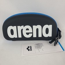 Arena Swim Goggles Hard Shell Case With Clip Zipper Durable Eva Material Blue