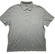 Izod Men's Polo Shirt Gray Solid Chest Pocket XXL Regular Fit Short Sleeve