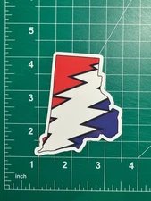 Rhode Island Stealie - Grateful Dead - Laminated Vinyl Sticker 3"x2.5"