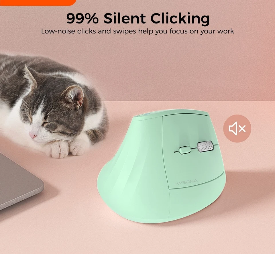 Vertical Ergonomic Mouse 2.4G+Bluetooth Wireless Silent Click 6-Button 4000 DPI - Image 4 of 4