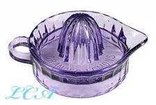 BEAUTIFUL RARE antique SUNKIST embossed JUICER glass REAMER sun color AMETHYST