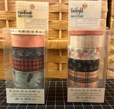 American Crafts One Canoe Two Washi Tape Spools TWILIGHT or CREEKSIDE