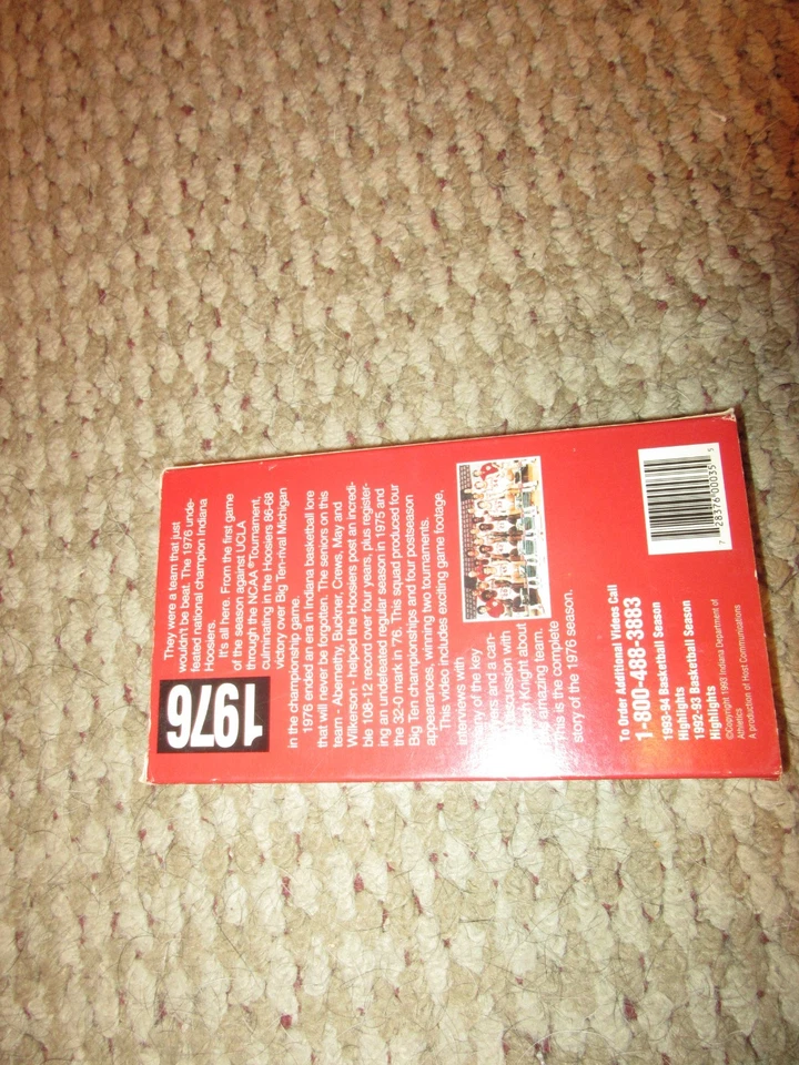 The Perfect Season 1976 Indiana Hoosiers Undefeated Basketball VHS Tape IU NCAA - Image 2 of 4