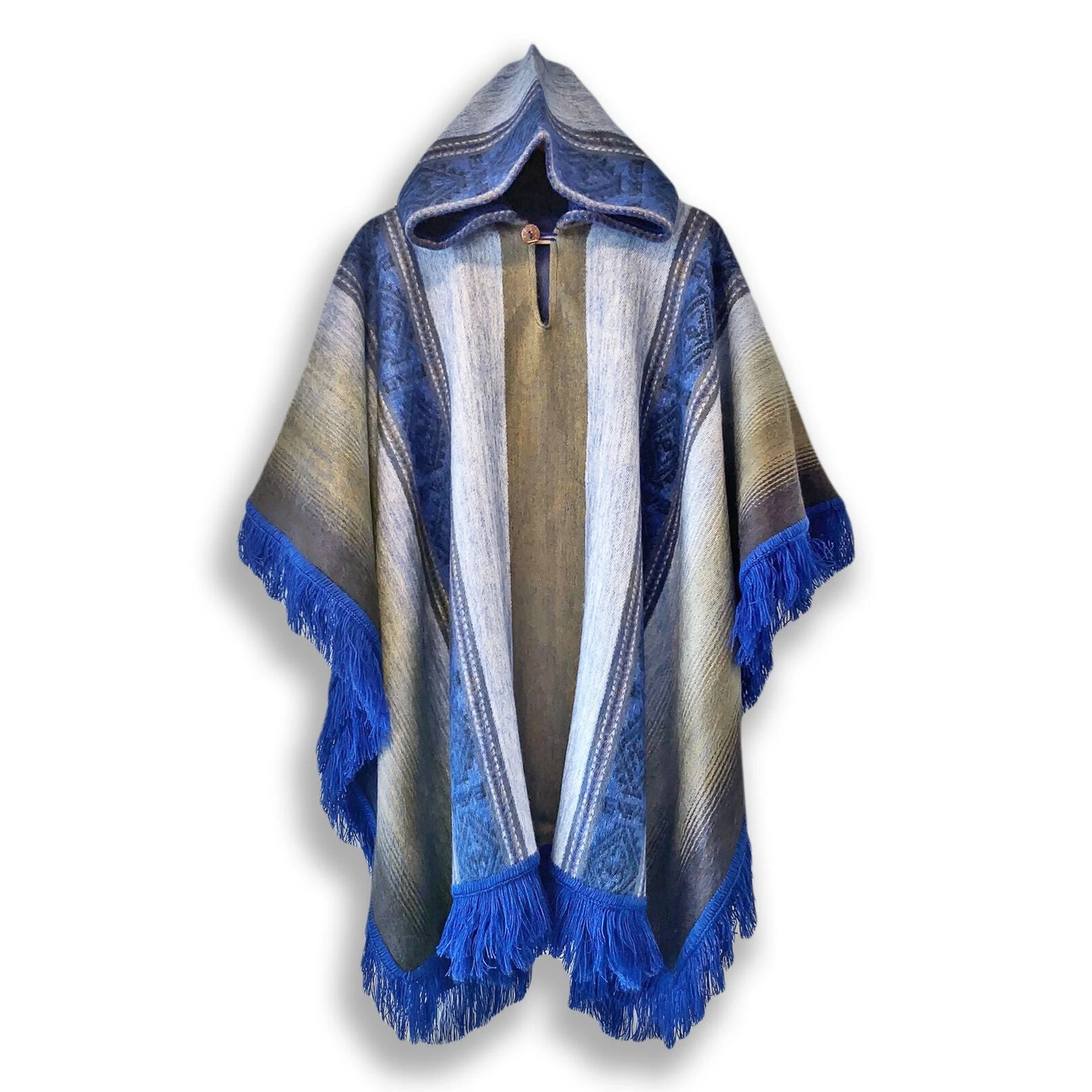 Lightweight BABY ALPACA Wool Hooded Fringed Poncho Pullover UNISEX Handmade
Opens in a new window or