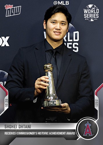 2021 Topps Now 1010 Shohei Ohtani receives Commissioners Achievement Award SP
