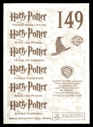 2001 Panini Harry Potter Sticker Set Draco Malfoy RARE #149 Gold Holo - Picture 2 of 2