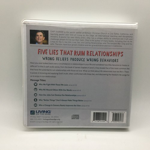 Chip Ingram Audio CD Teaching Series Set Five Lies That Ruin Relationships New - Picture 4 of 4