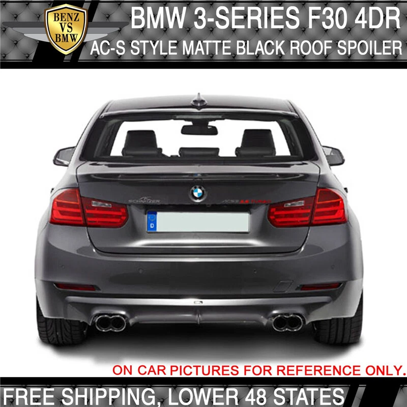 Fits 12-18 BMW 3-Series F30 4Dr AC Style Rear Roof Spoiler Wing ABS Matte Black Foto 3 de 4