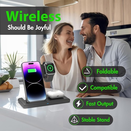 Wireless Charger Iphone Charging Station: 3 in 1 Charger Stand Multiple Devices - Picture 3 of 8