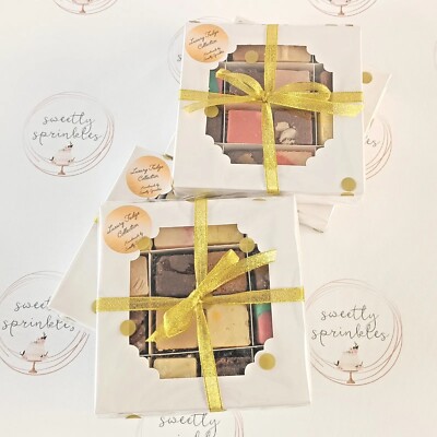 Luxus Fudge Geschenkbox inkl. Alkohol Aromen (2 Schichten im Karton, 32 Stück) 