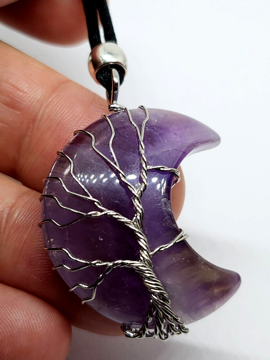 Ciondolo Lunare In Ossidiana Nera Con Albero Della Vita - Foto 12