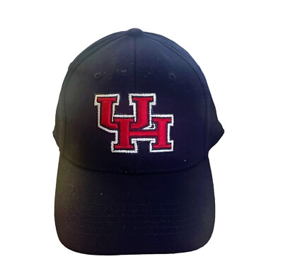 University of Houston Cougars Black Flex Fit Cap Hat  Size L/XL