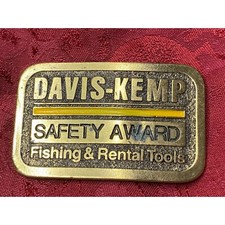 Davis Kemp Safety Award Belt Buckle Petco American Belt Buckle Co. Fishing  Too
