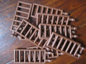 LEGO 7x3 Brown Bar w Double Clips (10 pieces) #5630