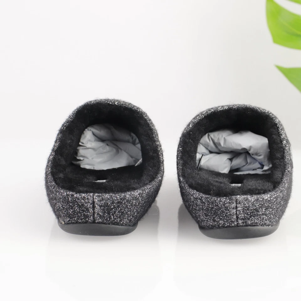 Fitflop Womens Chrissie Glimmerwool Mule Size 5 Black Lame Slipper Shoe Slip On - Image 4 of 4