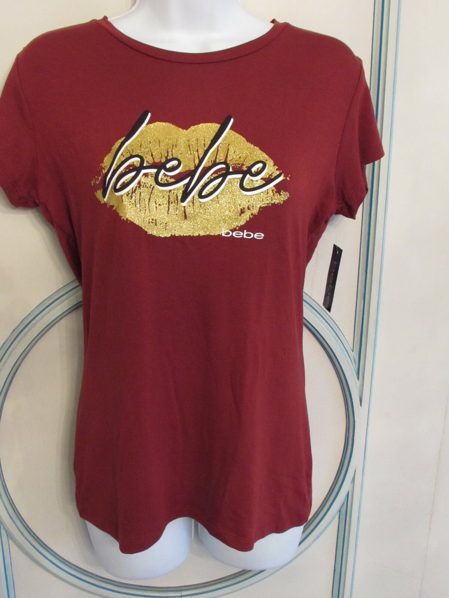 BABYL 「L SOUND」 TEE Bebe Logo Gold Glitter Lips Tee, Size L, NEW Red | eBay