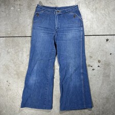 Vintage 70s Wrangler Bell Bottom Flare Jeans Size 14 Hippy Boho