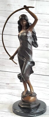 Art Nouveau Moreau Seltene Reproduktion Pendule Skulptur Bronze Statue Vergoldet