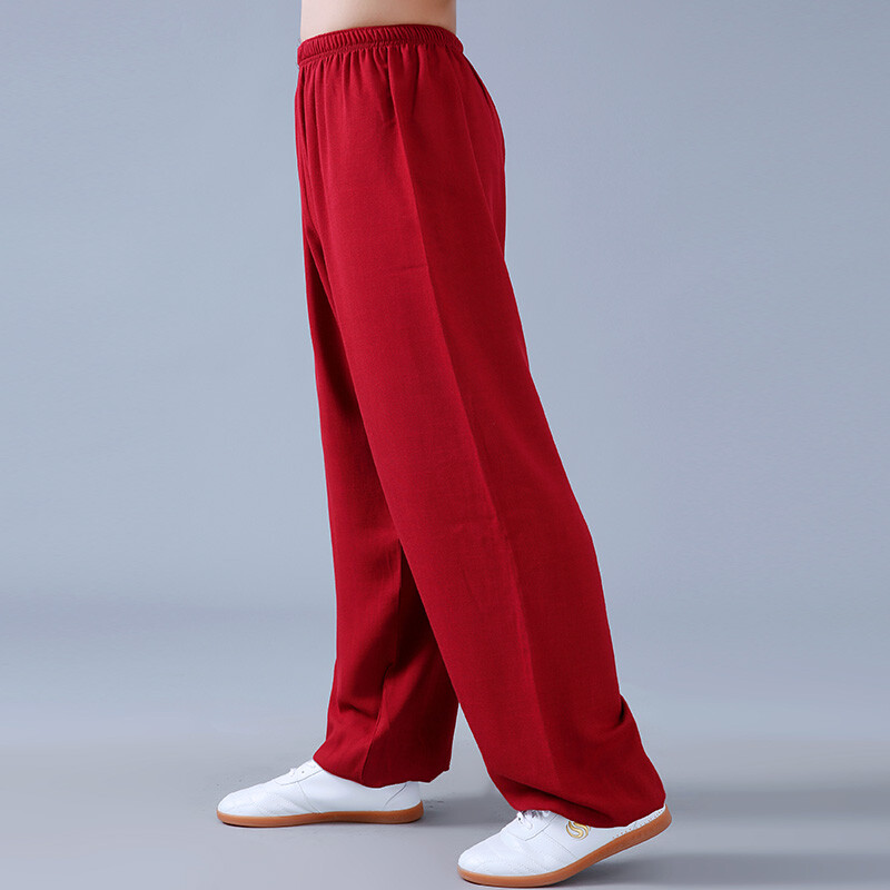 Linen Martial Arts Taichi Trousers Pants Loose Kung Fu Wingchun Wushu