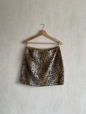 Max Mara Virgin Wool Animal Print Brown Pencil Skirt