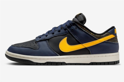 Nike Dunk Low Michigan Blue Yellow Vintage Men's Sneakers | eBay