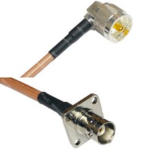 RG400 UHF Male Angle to BNC Flange Female RF Cable FAST-SHIP LOT