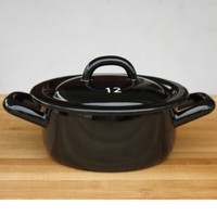 Riess Emaille Topf Schwarz 12 Cm Riesen Zwerge Kochtopf Mit Deckel