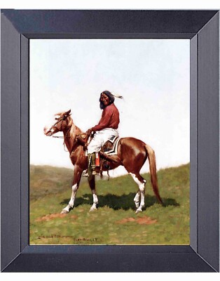 Charles Russell Framed 11 x 14 Comanche Brave Fort Reno