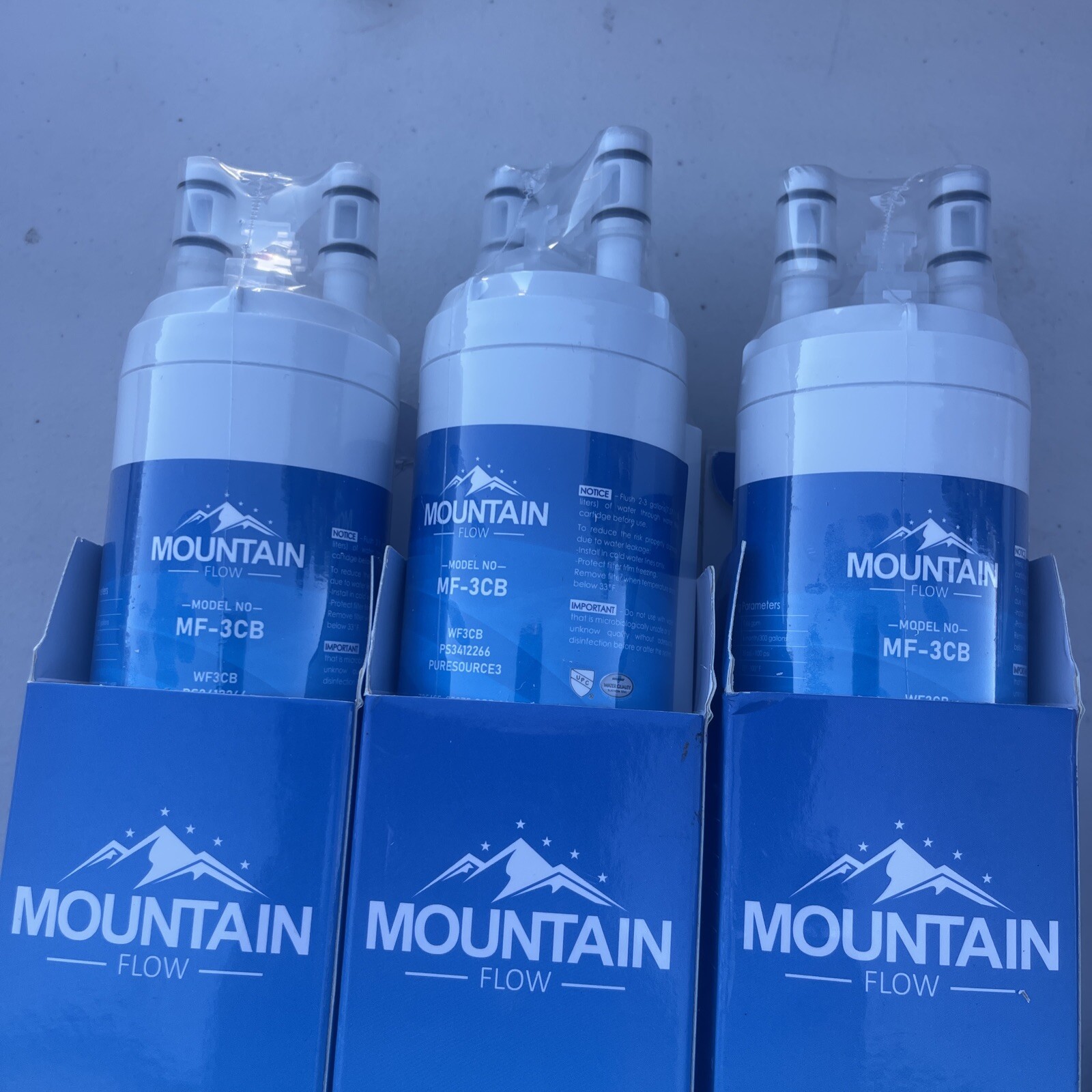 LOT of 3 Mountain Flow Refrigerator Water Filter Model MF3CB eBay