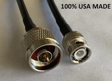 N Male to BNC Male RG8X Low Loss Coaxial Cable Pick Your Length Lot USA Shipping