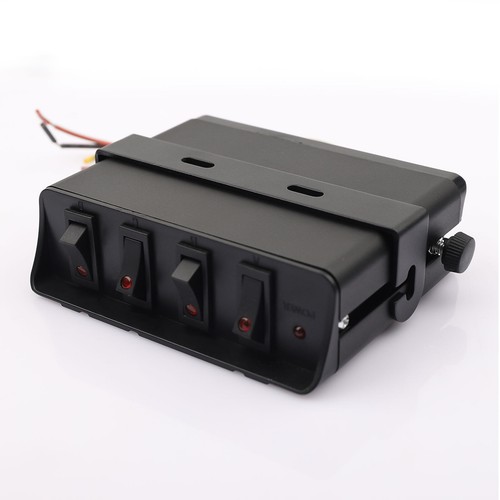 Caja de interruptores basculantes de 4 velocidades SPST panel de interruptor de palanca 12V 24V 20A coche camión RV barcos - Imagen 3 de 13