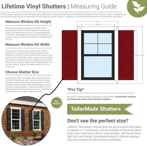 12" W x 47" H Vinyl Raised Panel Window Shutters - Lightweight & Water-Resistant - Picture 17 of 22
